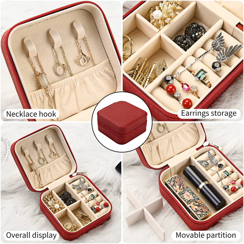 Portable Leather Jewelry Box