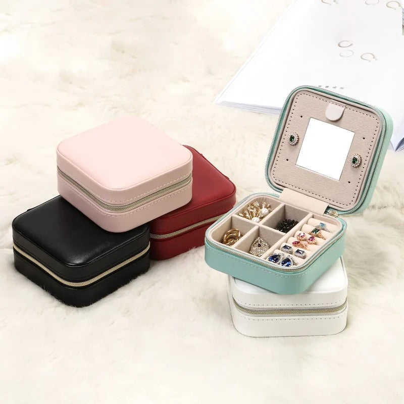 Portable Leather Jewelry Box