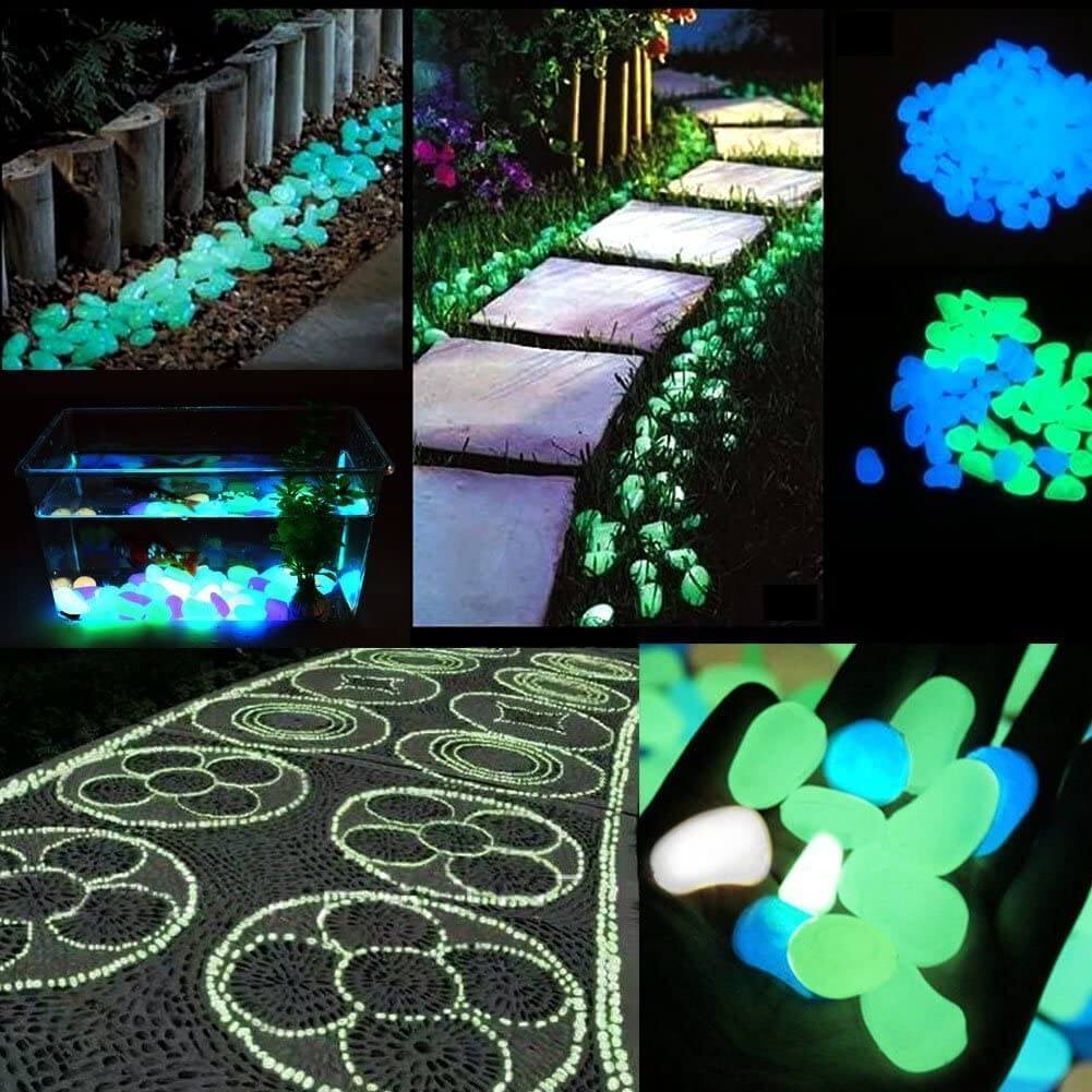 Glow-in-the-Dark Garden Pebbles (100 Pcs)